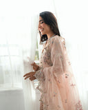 Mushq Sham Shandaar Embroidered Chiffon Unstitched 3Pc Suit - Shehnai