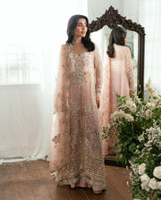 Mushq Sham Shandaar Embroidered Chiffon Unstitched 3Pc Suit - Shehnai