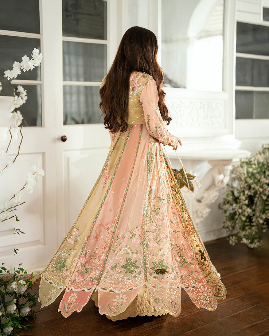 Mushq Sham Shandaar Embroidered Chiffon Unstitched 3Pc Suit - Sur Sunehri