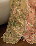 Mushq Sham Shandaar Embroidered Chiffon Unstitched 3Pc Suit - Sur Sunehri