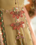 Mushq Sham Shandaar Embroidered Chiffon Unstitched 3Pc Suit - Sur Sunehri