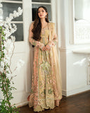 Mushq Sham Shandaar Embroidered Chiffon Unstitched 3Pc Suit - Sur Sunehri