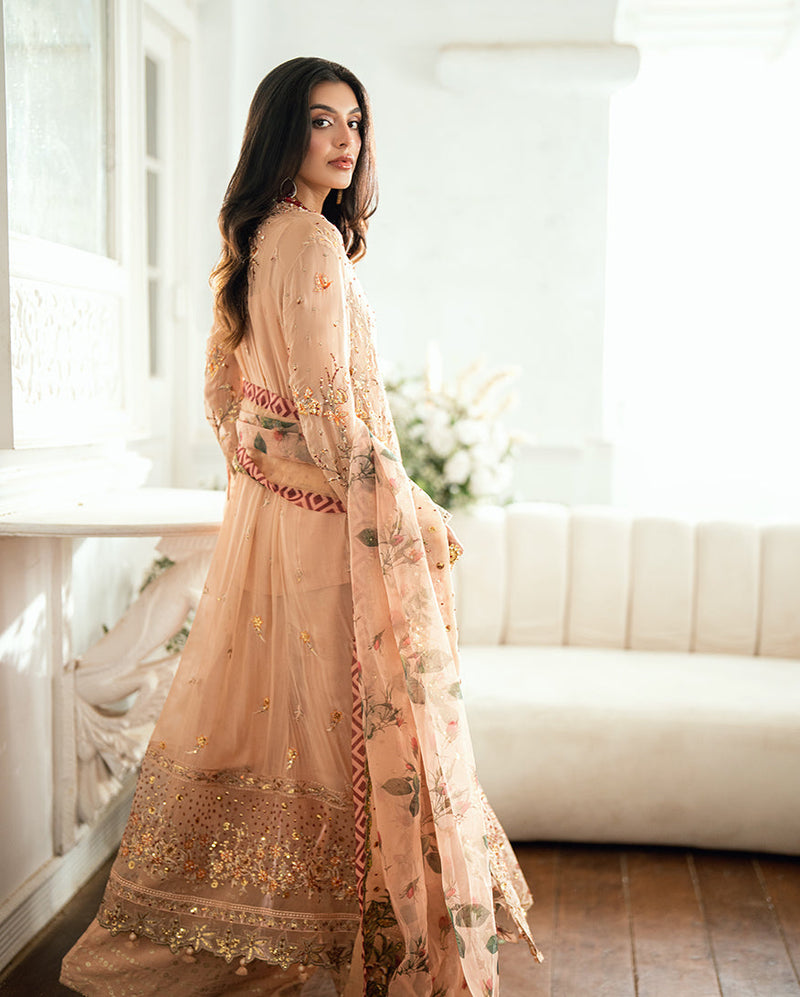 Mushq Sham Shandaar Embroidered Chiffon Unstitched 3Pc Suit - Tarannum