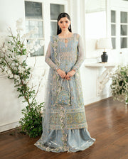 Mushq Sham Shandaar Embroidered Chiffon Unstitched 3Pc Suit - Jashn e Jahanara
