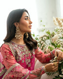 Mushq Sham Shandaar Embroidered Chiffon Unstitched 3Pc Suit - Geet Gulabi