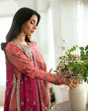 Mushq Sham Shandaar Embroidered Chiffon Unstitched 3Pc Suit - Geet Gulabi