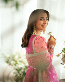 Mushq Sham Shandaar Embroidered Chiffon Unstitched 3Pc Suit - Geet Gulabi