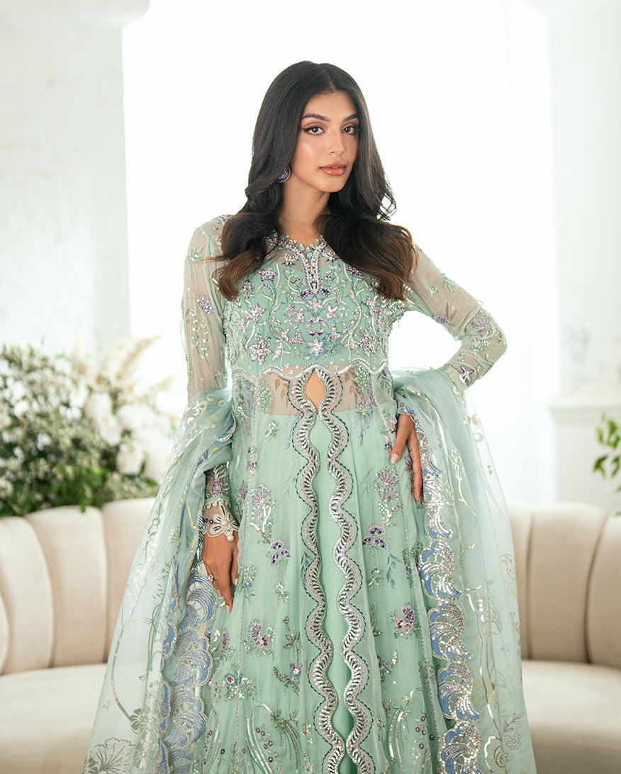 Mushq Sham Shandaar Embroidered Chiffon Unstitched 3Pc Suit - Sitaara