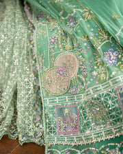 Mushq Sham Shandaar Embroidered Chiffon Unstitched 3Pc Suit - Adaa