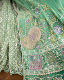 Mushq Sham Shandaar Embroidered Chiffon Unstitched 3Pc Suit - Adaa