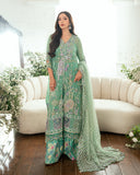 Mushq Sham Shandaar Embroidered Chiffon Unstitched 3Pc Suit - Adaa
