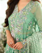 Mushq Sham Shandaar Embroidered Chiffon Unstitched 3Pc Suit - Adaa