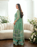 Mushq Sham Shandaar Embroidered Chiffon Unstitched 3Pc Suit - Adaa