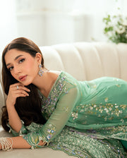 Mushq Sham Shandaar Embroidered Chiffon Unstitched 3Pc Suit - Adaa
