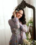 Mushq Sham Shandaar Embroidered Chiffon Unstitched 3Pc Suit - Rangeela Raag