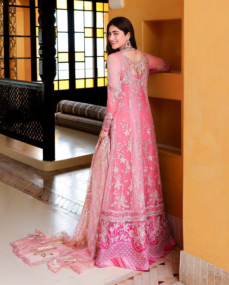 Mushq Bachelorette Chronicles Chiffon Unstitched 3Pc Suit - Pink Promise