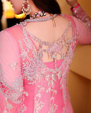 Mushq Bachelorette Chronicles Chiffon Unstitched 3Pc Suit - Pink Promise