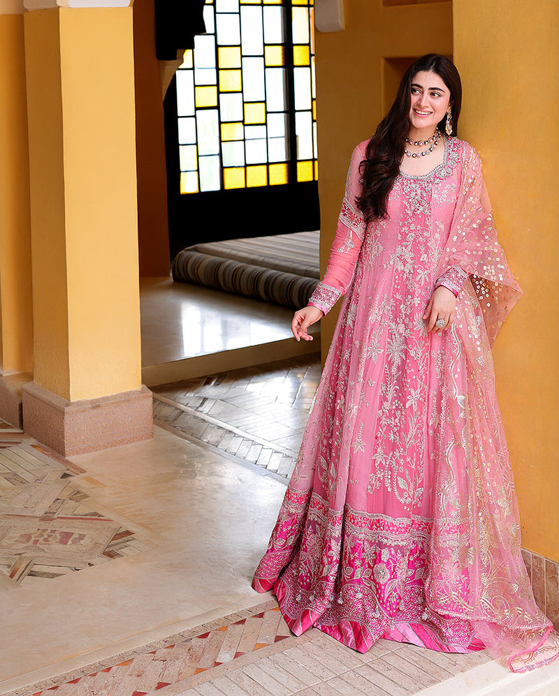 Mushq Bachelorette Chronicles Chiffon Unstitched 3Pc Suit - Pink Promise