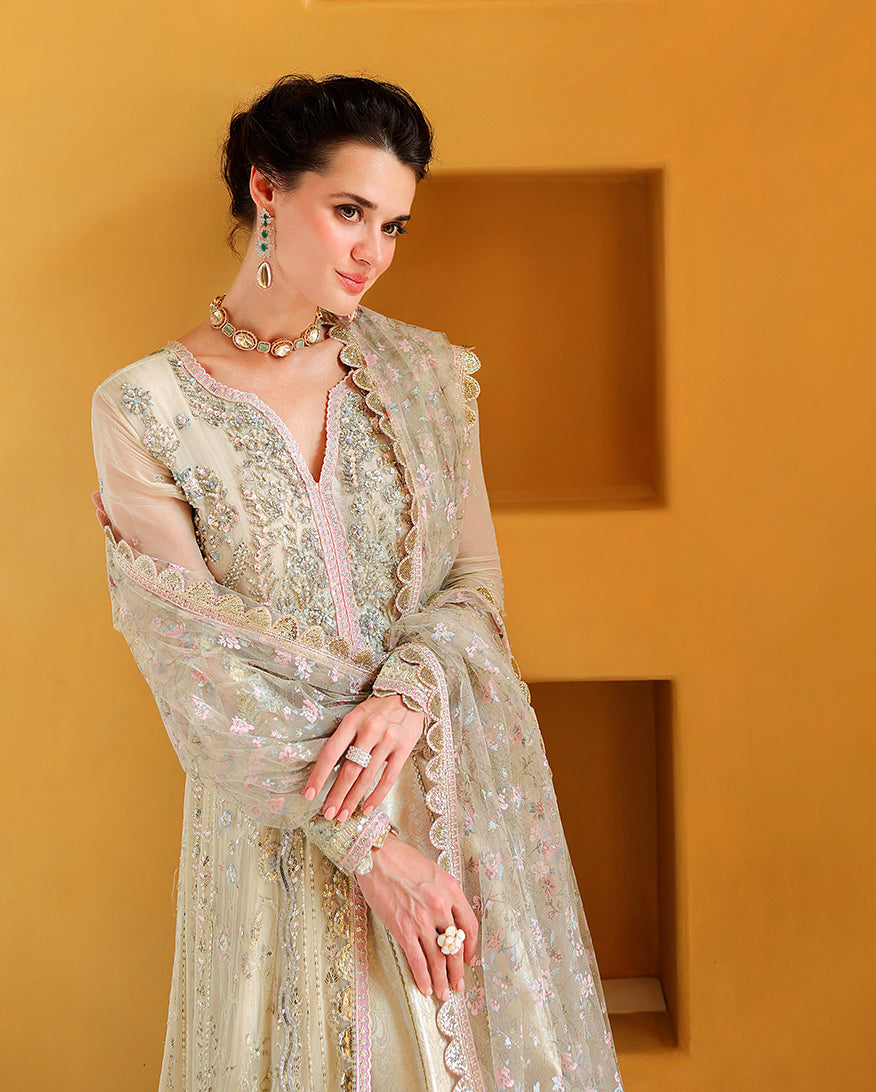 Mushq Bachelorette Chronicles Chiffon Unstitched 3Pc Suit - Blush Hour