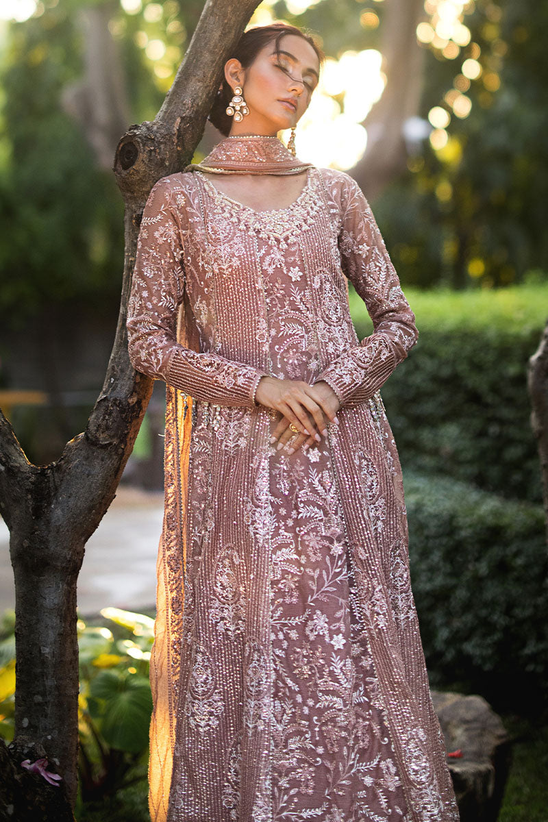 Roohi by Mushq Embroidered Khadi Net Unstitched 3Pc Suit MLF-05 Vaniya