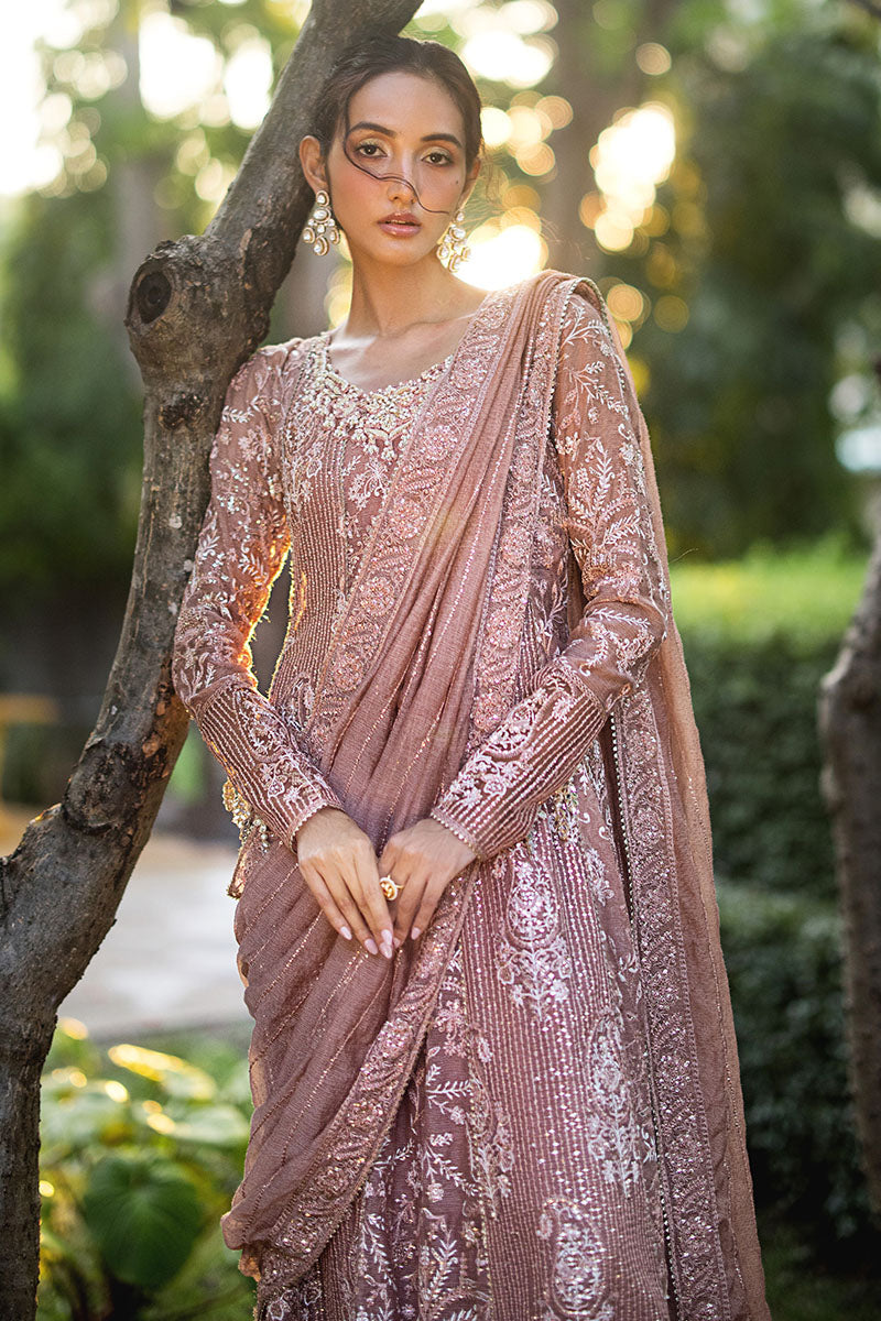 Roohi by Mushq Embroidered Khadi Net Unstitched 3Pc Suit MLF-05 Vaniya
