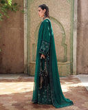 Mushq Nuvera Embroidered Raw Silk Unstitched 3Pc Suit - Royal Affair