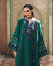 Mushq Nuvera Embroidered Raw Silk Unstitched 3Pc Suit - Royal Affair