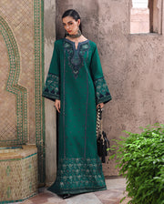 Mushq Nuvera Embroidered Raw Silk Unstitched 3Pc Suit - Royal Affair