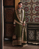 Mushq Nuvera Embroidered Raw Silk Unstitched 3Pc Suit - Celestia Crown