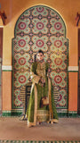 Mushq Nuvera Embroidered Raw Silk Unstitched 3Pc Suit - Celestia Crown