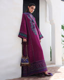Mushq Nuvera Embroidered Raw Silk Unstitched 3Pc Suit - Reina Rouge