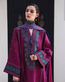 Mushq Nuvera Embroidered Raw Silk Unstitched 3Pc Suit - Reina Rouge