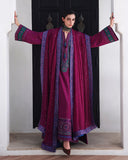 Mushq Nuvera Embroidered Raw Silk Unstitched 3Pc Suit - Reina Rouge