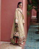 Mushq Nuvera Embroidered Raw Silk Unstitched 3Pc Suit - Cardinal Gem