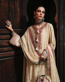 Mushq Nuvera Embroidered Raw Silk Unstitched 3Pc Suit - Cardinal Gem
