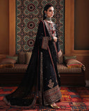 Mushq Nuvera Embroidered Raw Silk Unstitched 3Pc Suit - Carmine Jewel