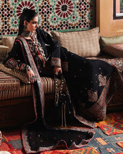 Mushq Nuvera Embroidered Raw Silk Unstitched 3Pc Suit - Carmine Jewel