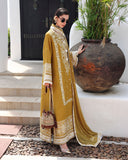 Mushq Nuvera Embroidered Raw Silk Unstitched 3Pc Suit - Rosalie Crown