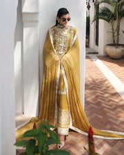 Mushq Nuvera Embroidered Raw Silk Unstitched 3Pc Suit - Rosalie Crown