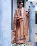 Mushq Nuvera Embroidered Raw Silk Unstitched 3Pc Suit - Belladona Royale