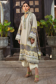 Mushq Nirvana Embroidered Raw Silk Unstitched 3Pc Suit MPS-01 Chestnut
