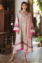 Mushq Nirvana Embroidered Raw Silk Unstitched 3Pc Suit MPS-02 Taffy