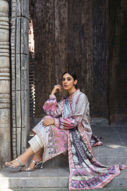 Mushq Nirvana Embroidered Raw Silk Unstitched 3Pc Suit MPS-03 Pewter