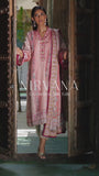 Mushq Nirvana Embroidered Raw Silk Unstitched 3Pc Suit MPS-04 Roseate