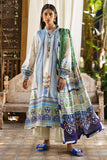 Mushq Nirvana Embroidered Raw Silk Unstitched 3Pc Suit MPS-05 Azure