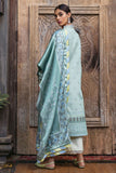 Mushq Nirvana Embroidered Raw Silk Unstitched 3Pc Suit MPS-10 Cerulean