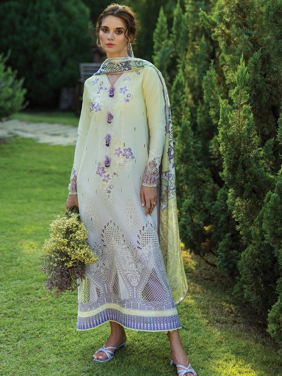 Mushq Solace Embroidered Chikankari Lawn Unstitched 3Pc Suit MSL-2501 Gioia