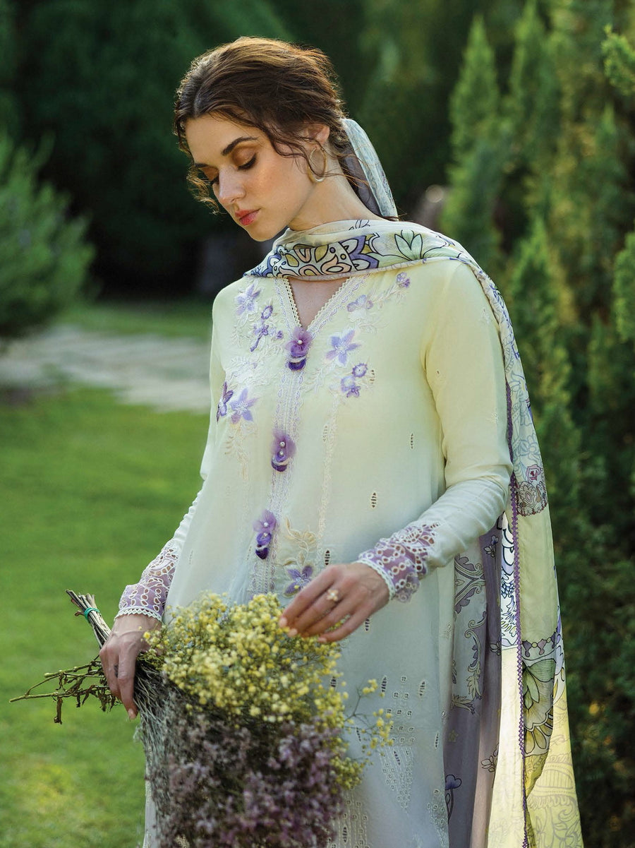 Mushq Solace Embroidered Chikankari Lawn Unstitched 3Pc Suit MSL-2501 Gioia