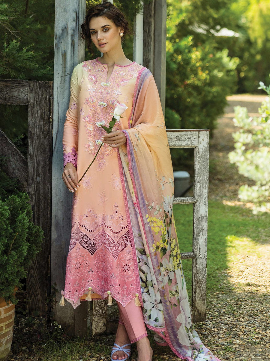 Mushq Solace Embroidered Chikankari Lawn Unstitched 3Pc Suit MSL-2504 Risate