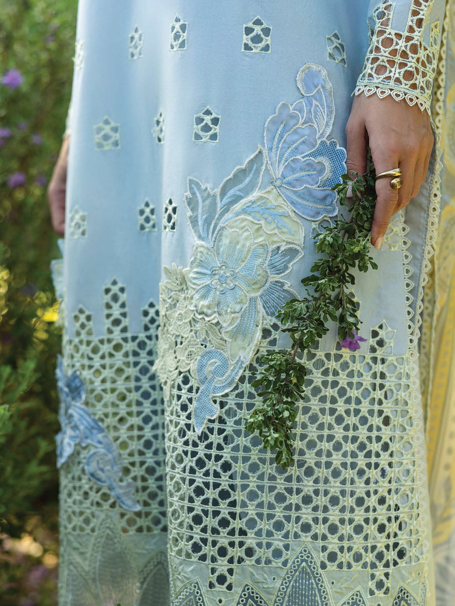 Mushq Solace Embroidered Chikankari Lawn Unstitched 3Pc Suit MSL-2505 Intesa